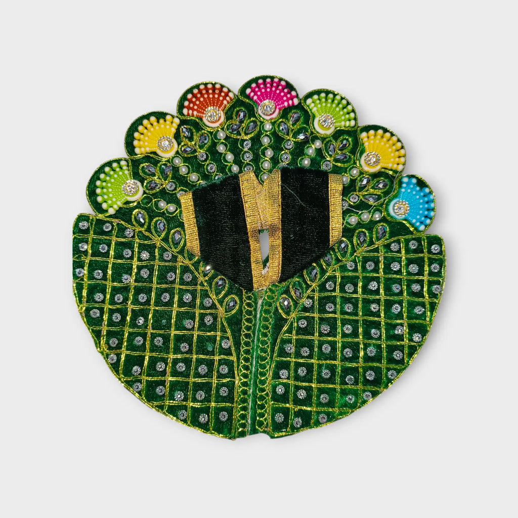 Laddu Gopal Designer Dress In Green Color