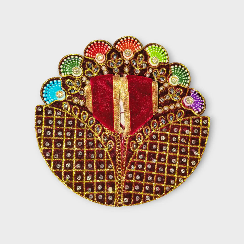 Laddu Gopal Designer Dress In Maroon Color