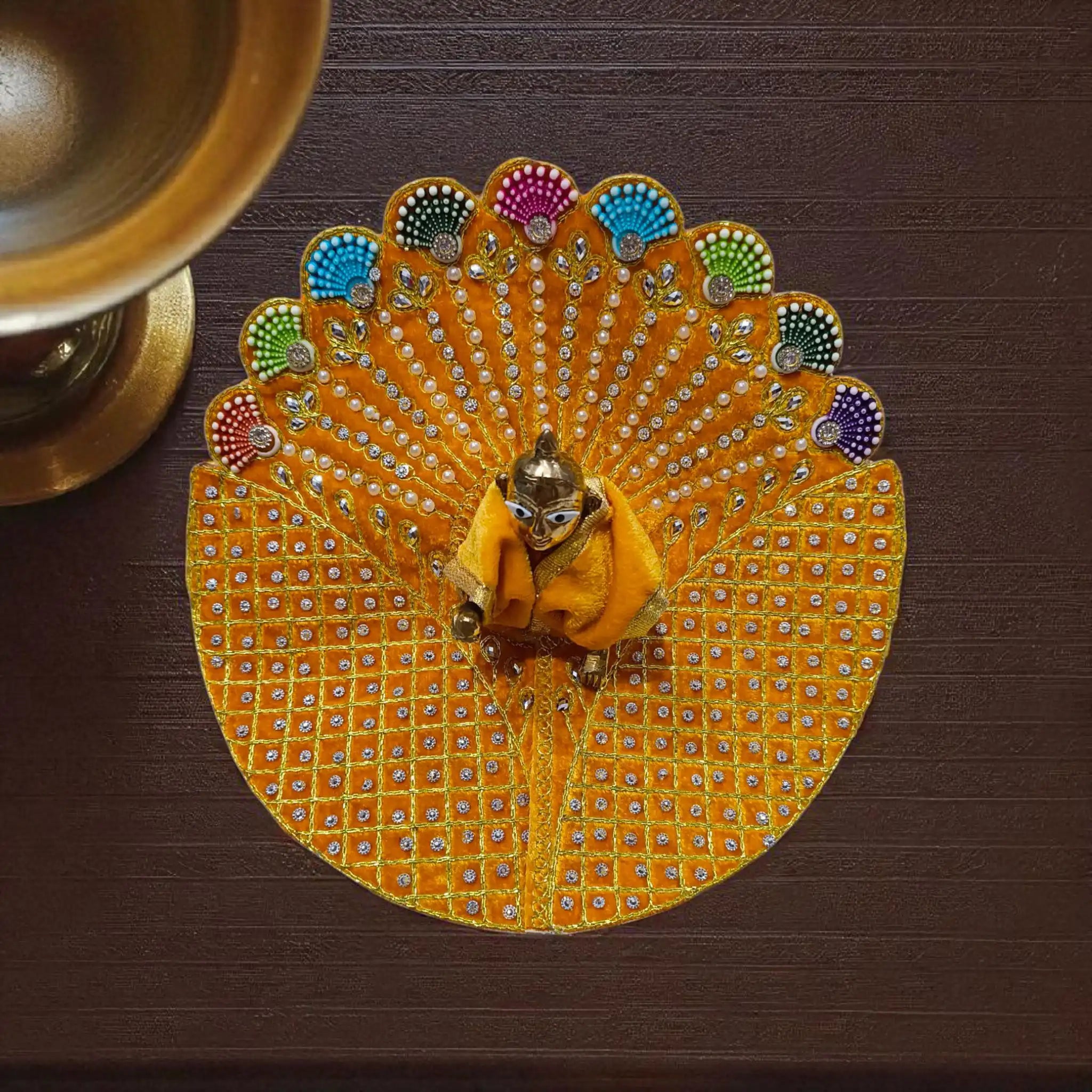 Laddu Gopal Designer Dress In Yellow Color