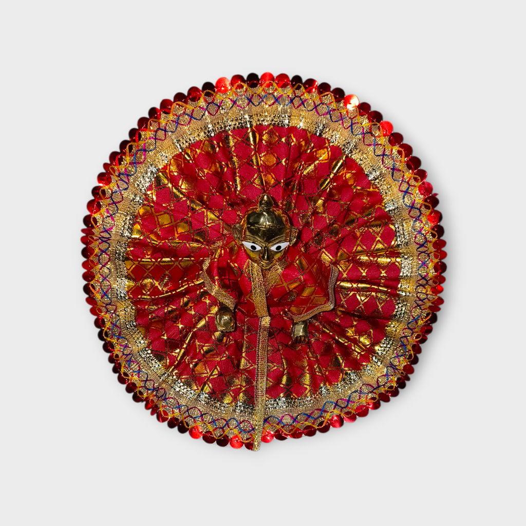 Set of 4 Combo: Divine Laddu Gopal Poshak (Red, Blue, Yellow, Green) | Size 5 Thakur Ji Dress with Zari Work | Bal Gopal Festival Attire