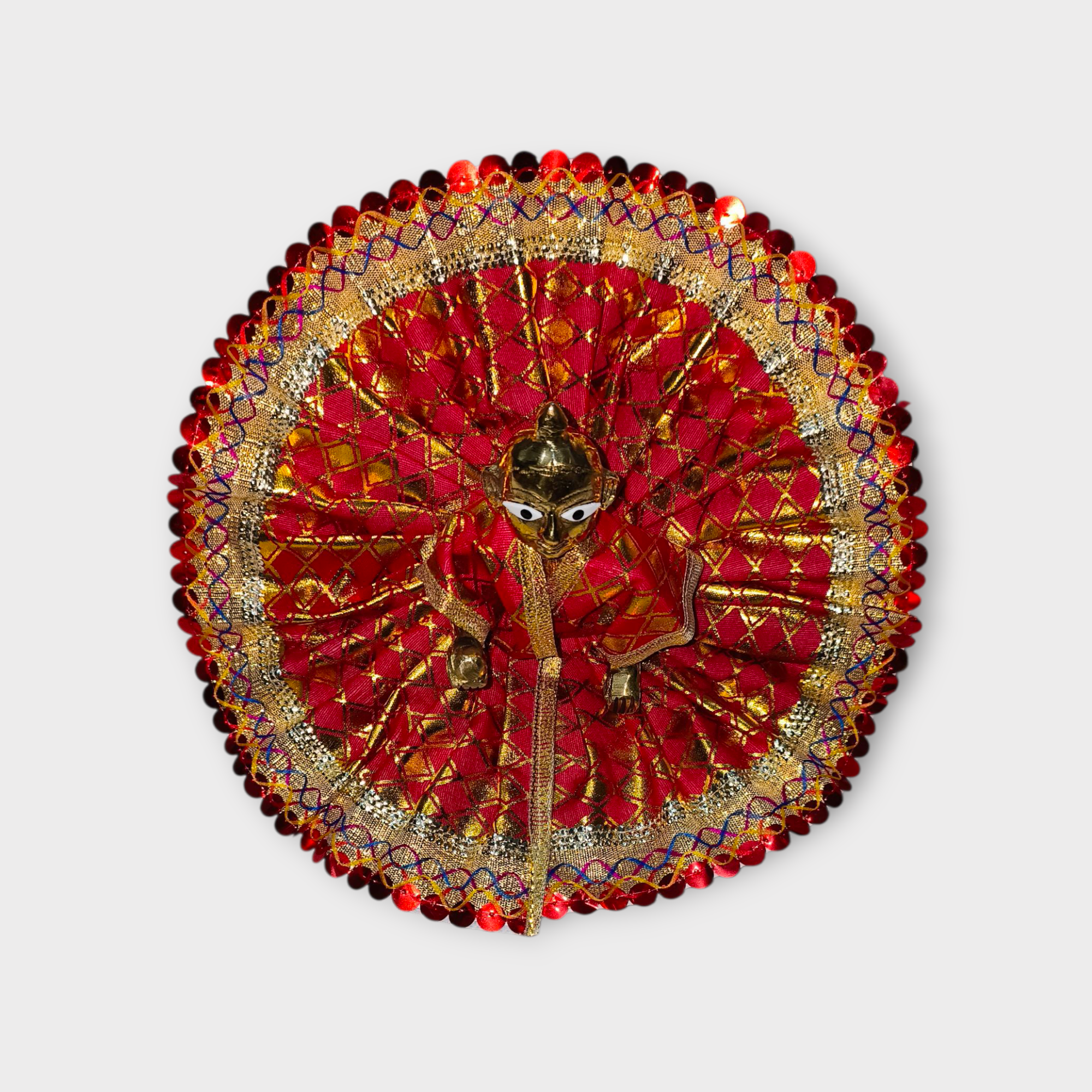 Set of 4 Combo: Divine Laddu Gopal Poshak (Red, Blue, Yellow, Green) | Size 5 Thakur Ji Dress with Zari Work | Bal Gopal Festival Attire