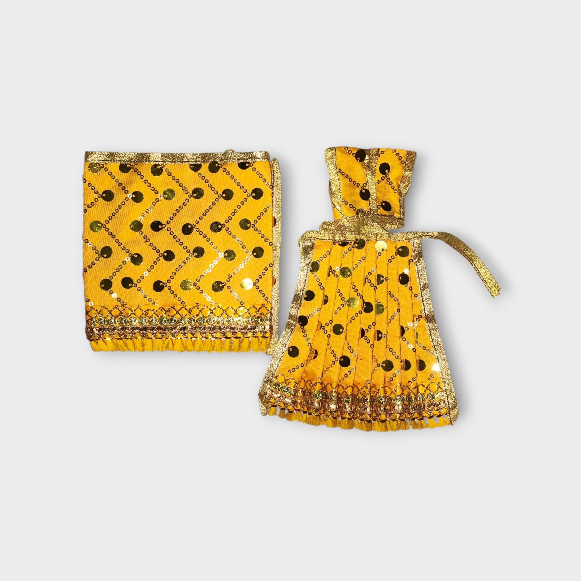 Handcrafted Laddu Gopal & Radha Rani Divine Dress Set