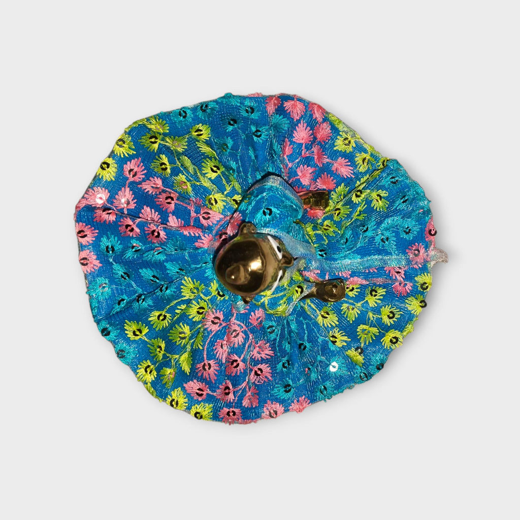 Handcrafted Green and Pink Sequin Dress for Laddu Gopal