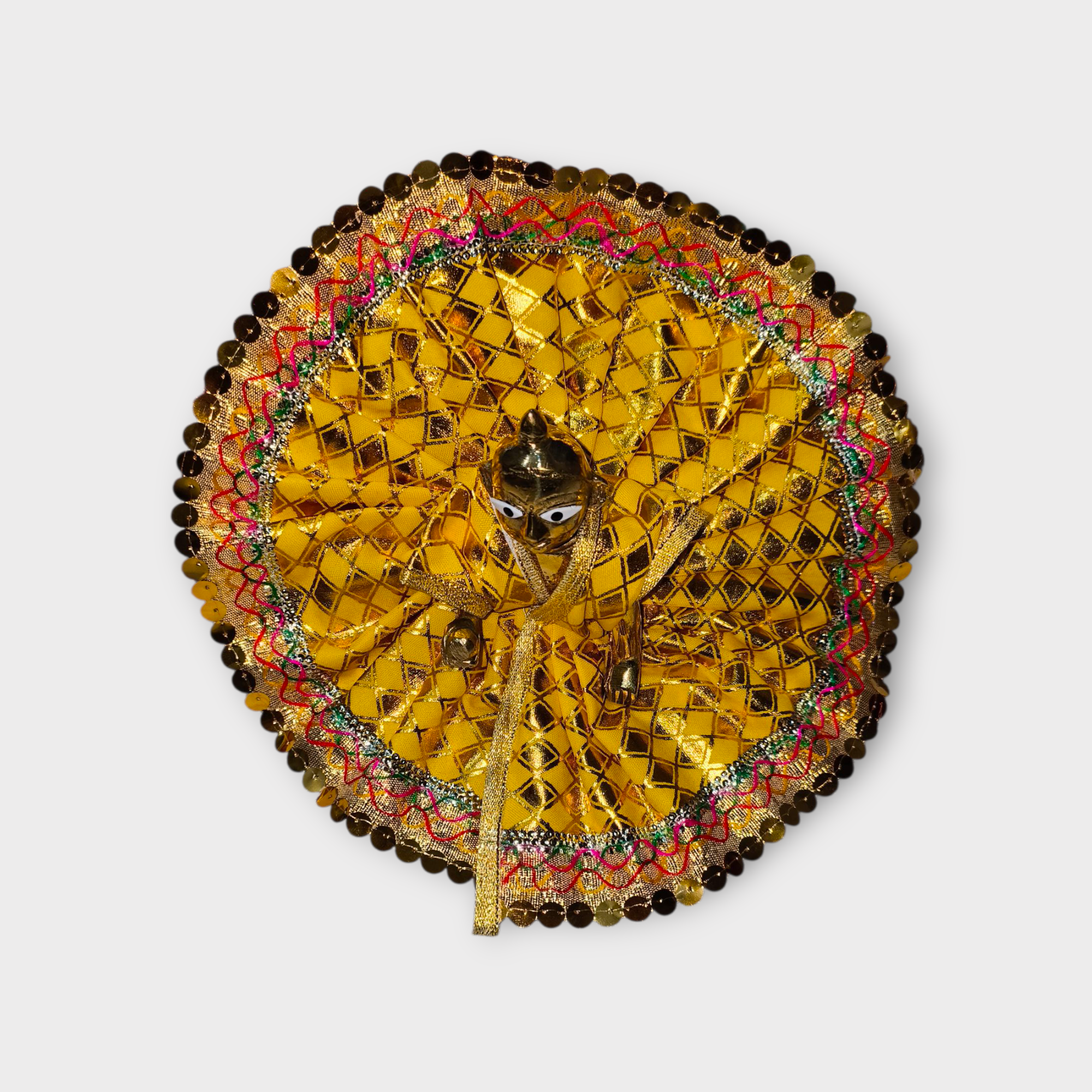 Set of 4 Combo: Divine Laddu Gopal Poshak (Red, Blue, Yellow, Green) | Size 5 Thakur Ji Dress with Zari Work | Bal Gopal Festival Attire